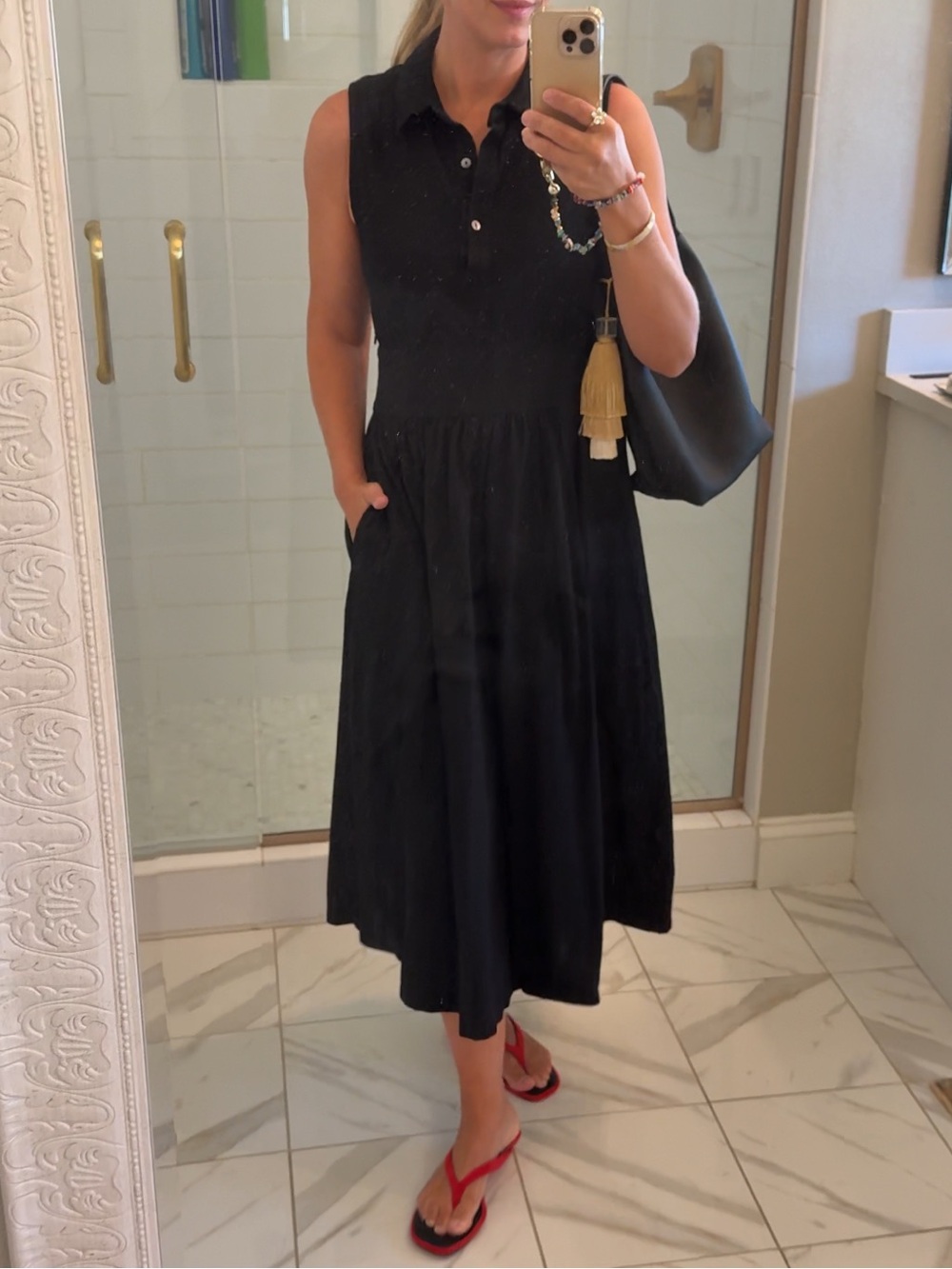 Tuckernuck Black Mikaela Midi Dress